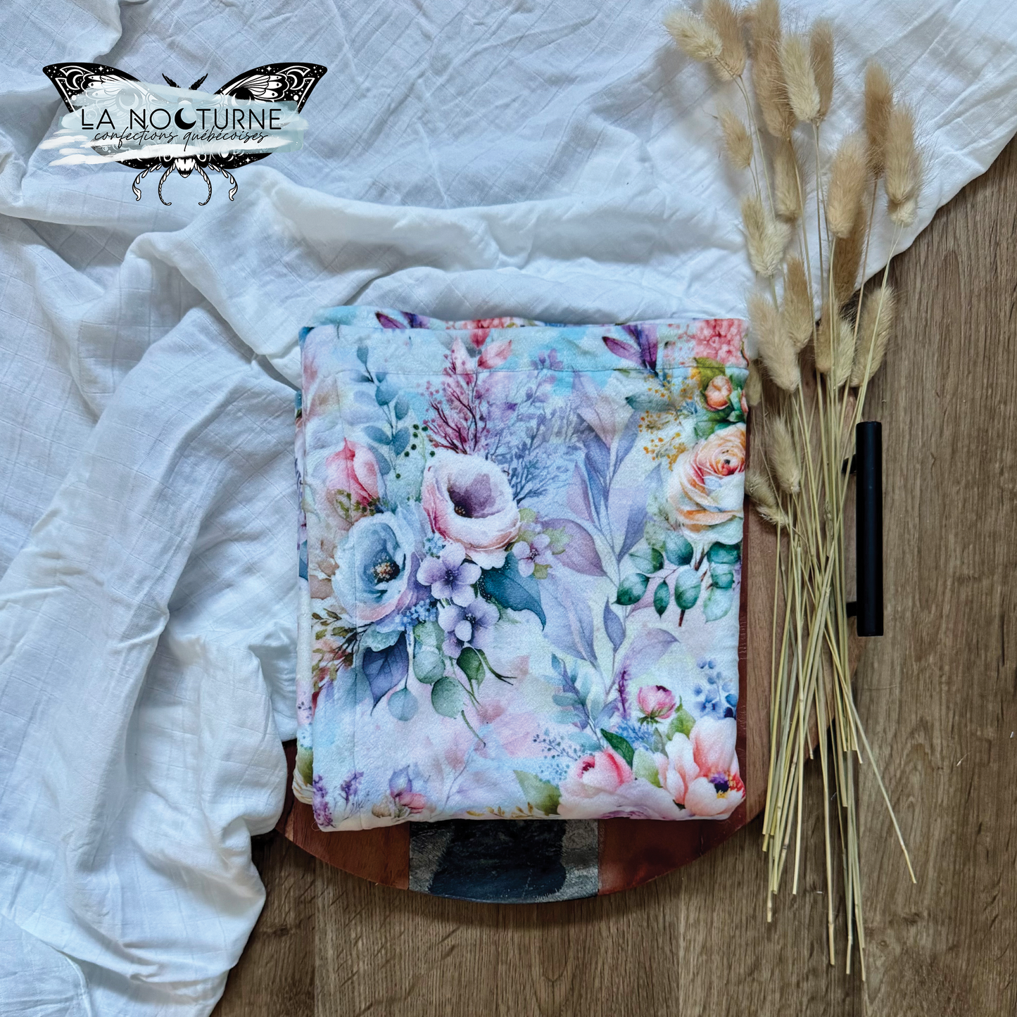 PRÊTE À PARTIR - Couverture ''Doudouce'' simple épaisseur Douceur d'été (petite)