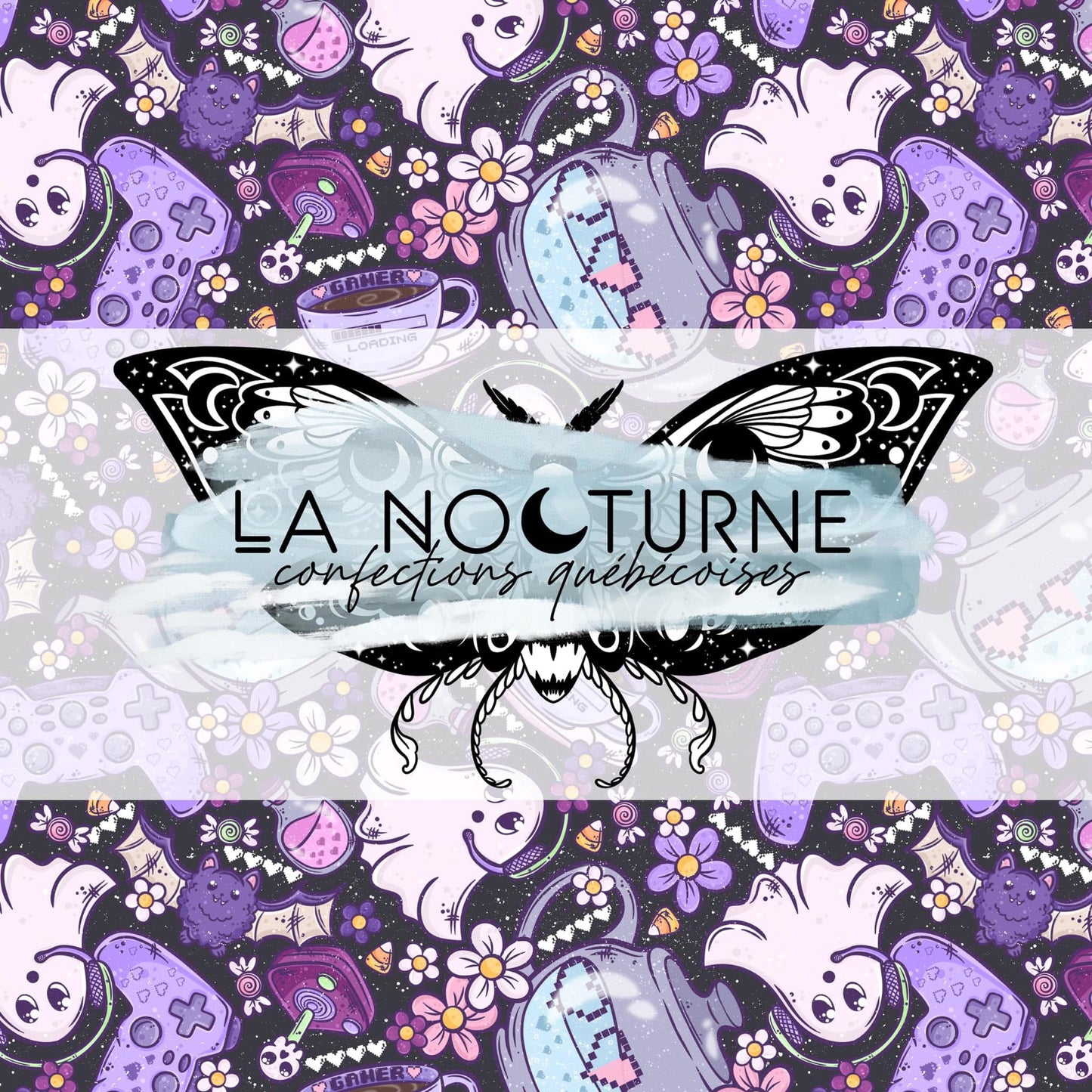 PRÊTE À PARTIR - Couverture ''Doudouce'' simple épaisseur Spooky gaming (petite)