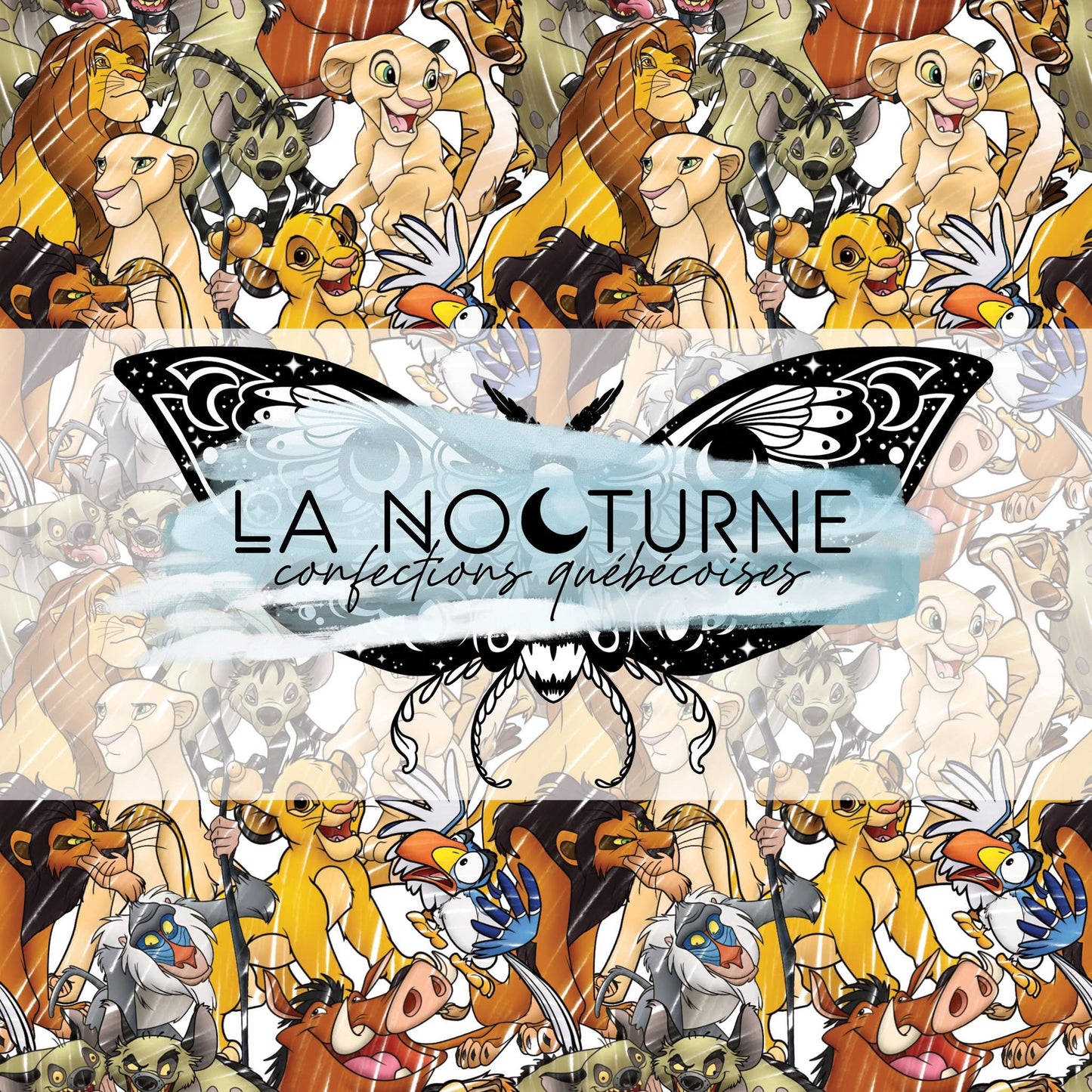 PRÊTE À PARTIR - Couverture en mousseline simple épaisseur Lions sketch (moyenne)