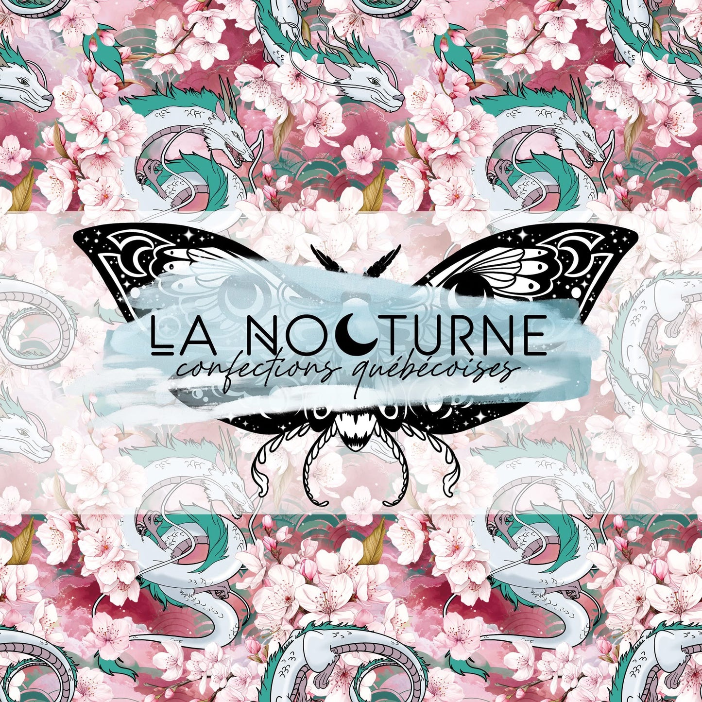 PRÊTE À PARTIR - Couverture ''Doudouce'' simple épaisseur Haku fleurs de cerisiers (moyenne)